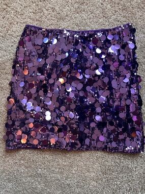 SHEIN Purple Sequin Mini Skirt